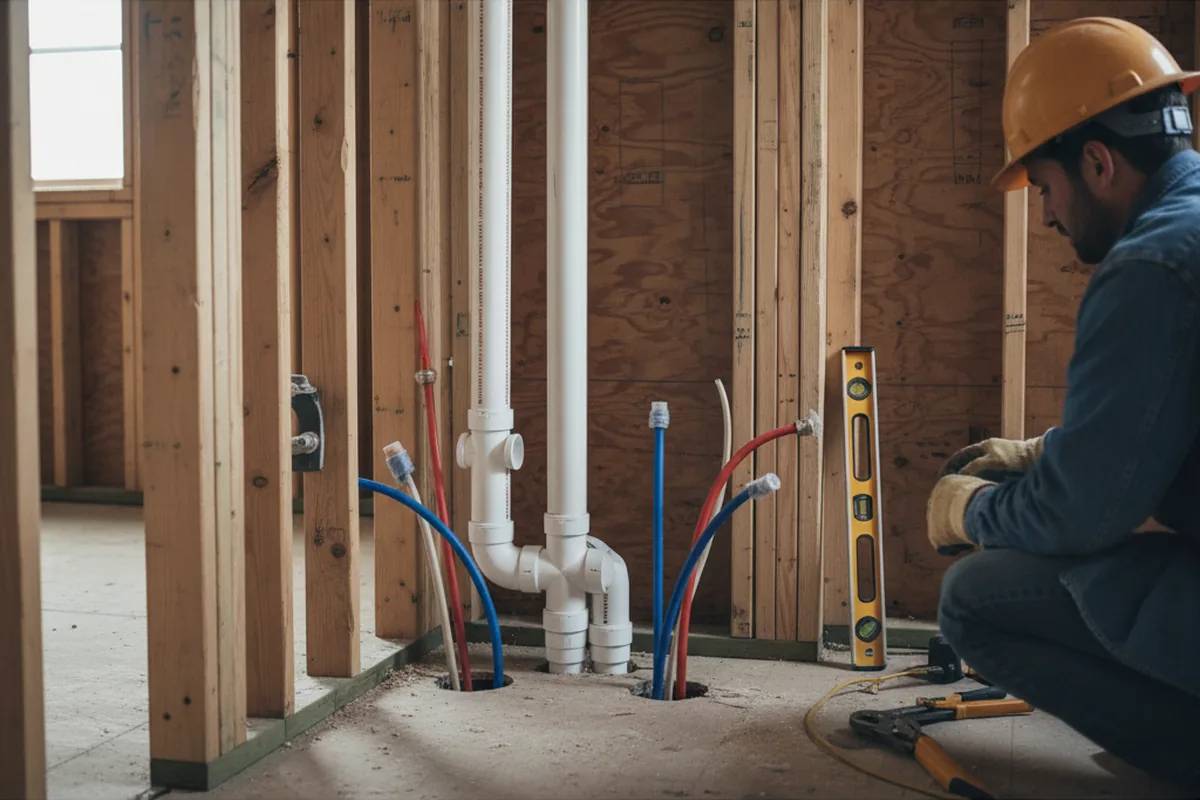 Drain and supply rough-in during Garbage Disposal Repair in Olmito